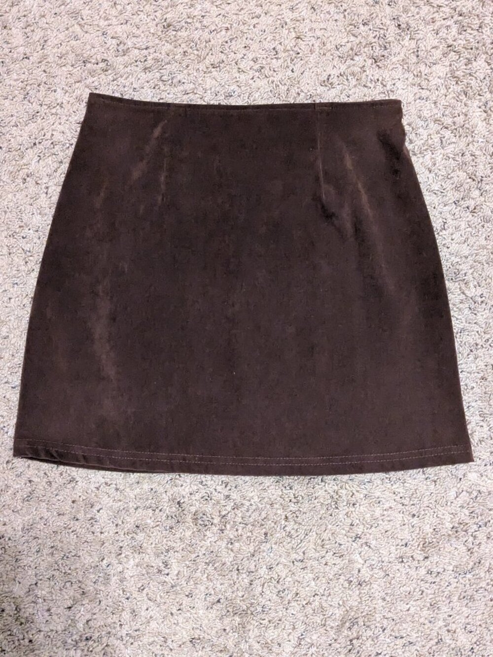 CLE Paris Vintage Y2K Dark Brown Suede Mini Skirt Medium Preppy Academia